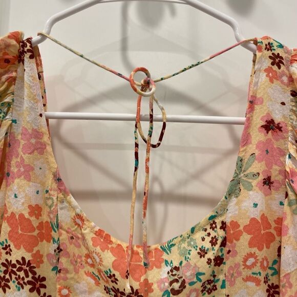 Free People Callie Floral Print Scoop Neck Short Sleeve Tunic Top .Size XS - Picture 12 of 16
